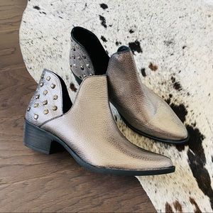 Anthropologie Metallic Studded Ankle Boots 8